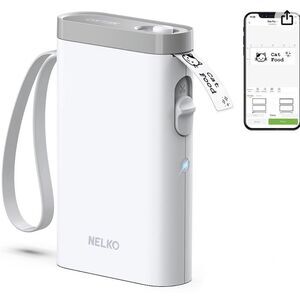 NELKO Label Maker Machine‎ with Tape, P21 Portable Bluetooth Label Printer